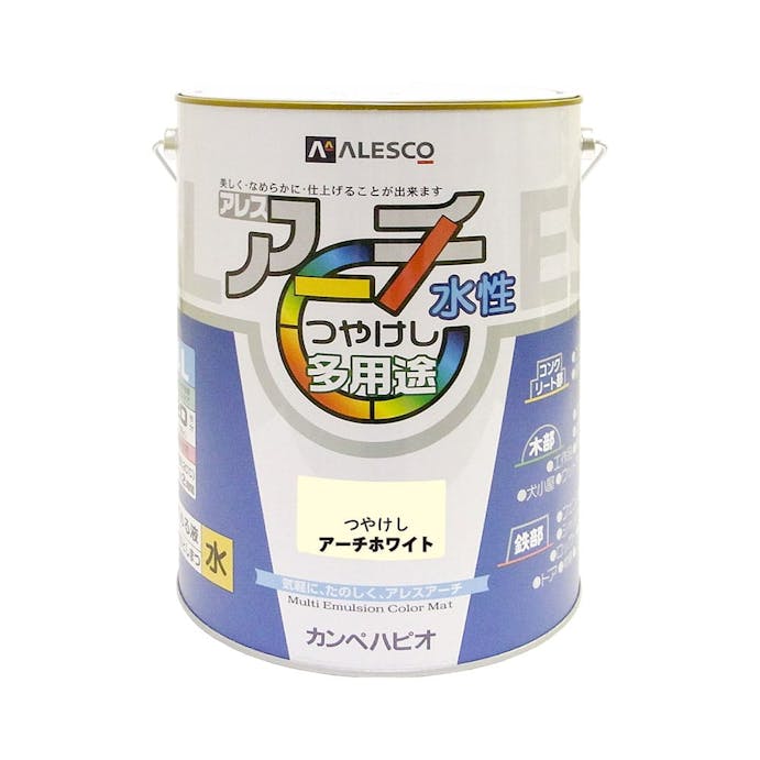 カンペハピオ アレスアーチ 水性 つやけし多用途 つやけしアーチホワイト 4L【別送品】