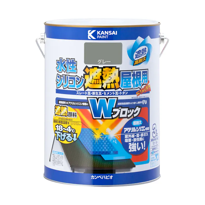 水性シリコン遮熱屋根用 グレー 3L