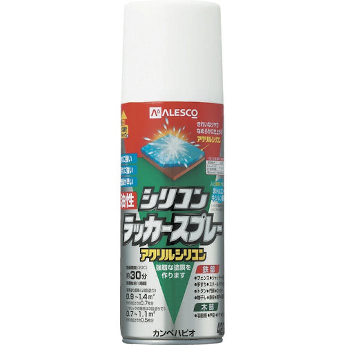 【CAINZ-DASH】カンペハピオ 油性シリコンラッカースプレー　ホワイト　４２０ｍｌ 00587644012420【別送品】