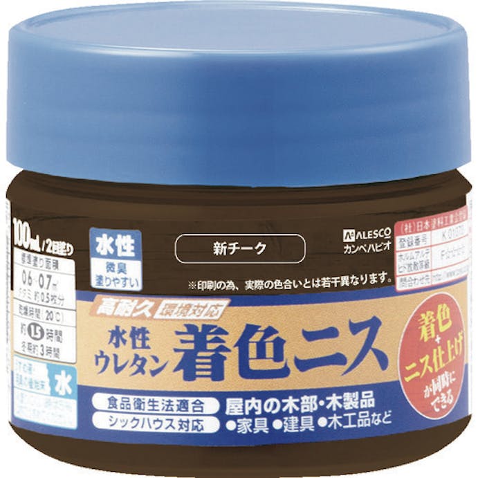 【CAINZ-DASH】カンペハピオ 水性ウレタン着色ニス　１００ＭＬ　新チーク 00707653642100【別送品】