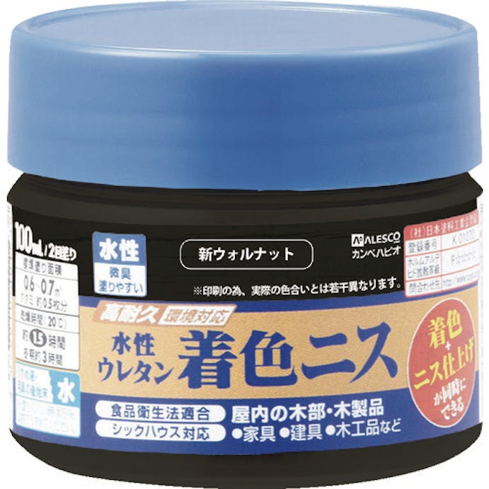 【CAINZ-DASH】カンペハピオ 水性ウレタン着色ニス　１００ＭＬ　新ウォルナット 00707653612100【別送品】