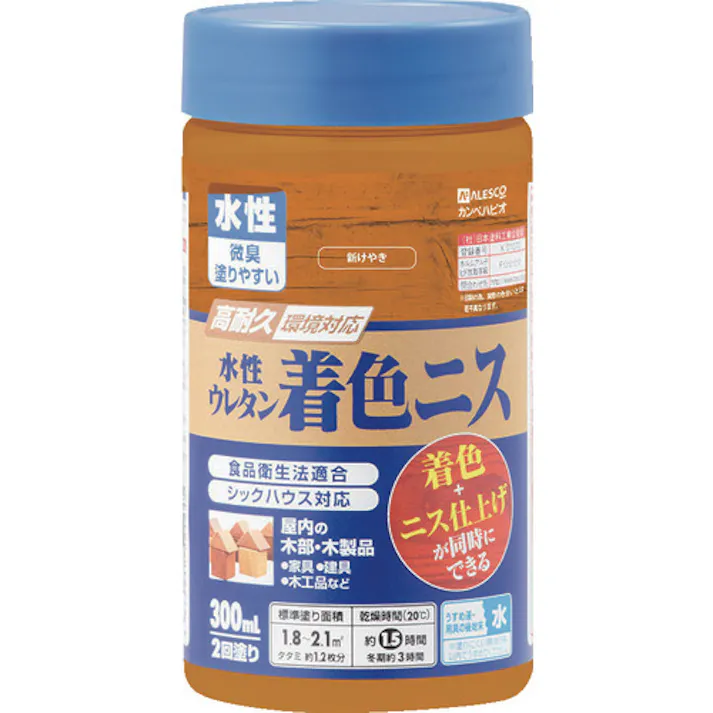 【CAINZ-DASH】カンペハピオ 水性ウレタン着色ニス 300ML 新けやき 00707653622300【別送品】