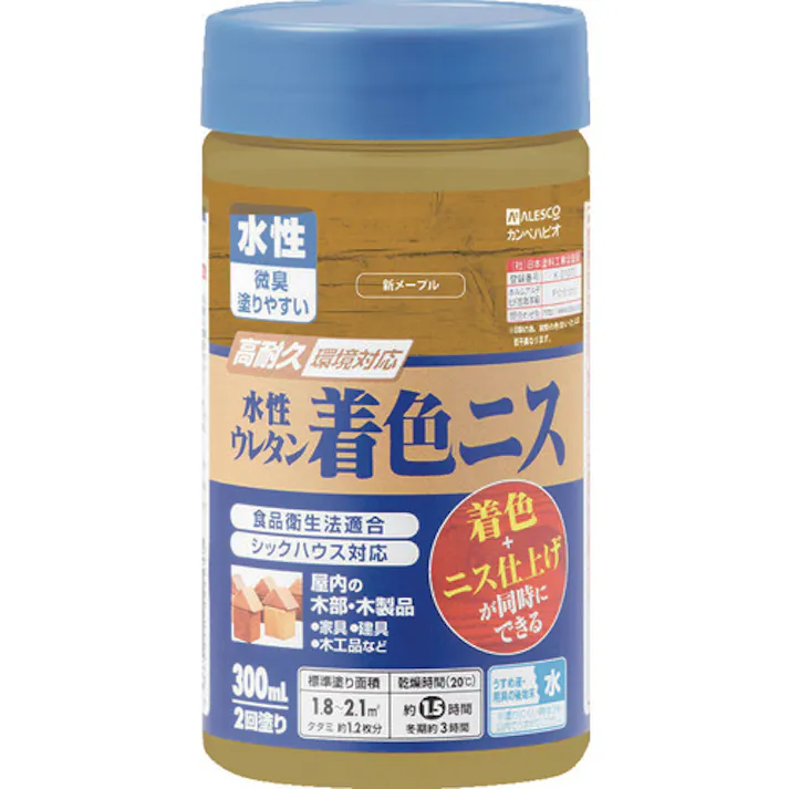 【CAINZ-DASH】カンペハピオ 水性ウレタン着色ニス 300ML 新メープル 00707653652300【別送品】