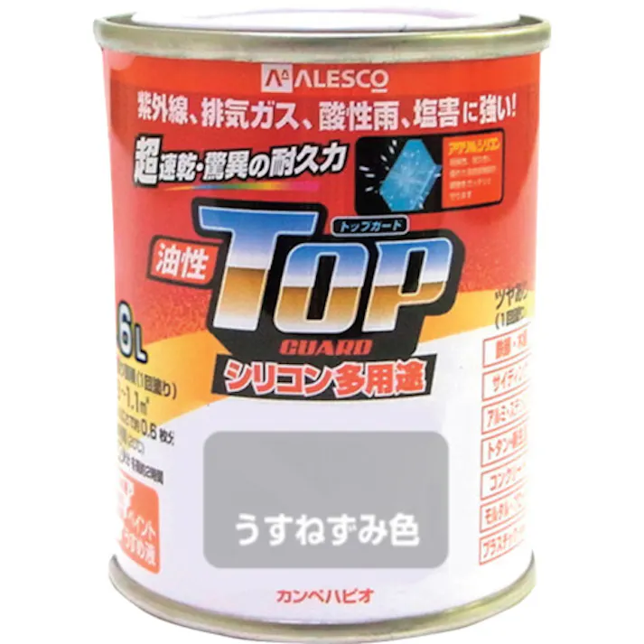 【CAINZ-DASH】カンペハピオ カンペ 油性トップガード1.6Lうすねずみ色 00017640431016【別送品】