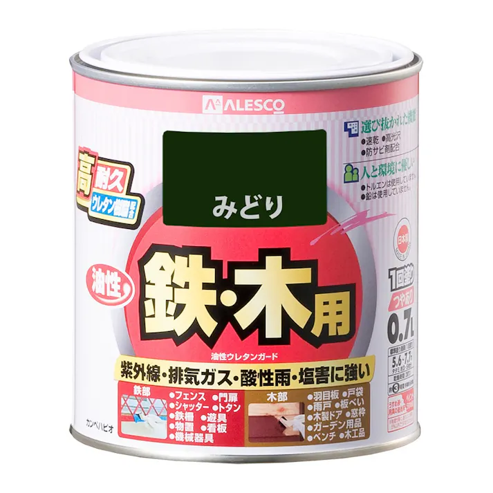 油性ウレタンガード 鉄・木用 みどり 0.7L【別送品】