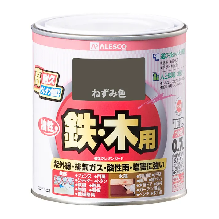 油性ウレタンガード 鉄・木用 ねずみ色 0.7L【別送品】