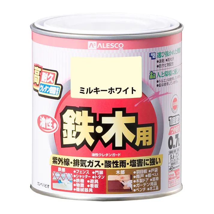油性ウレタンガード 鉄・木用 ミルキーホワイト 0.7L【別送品】