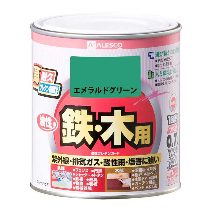 油性ウレタンガード 鉄・木用 エメラルドG 0.7L【別送品】