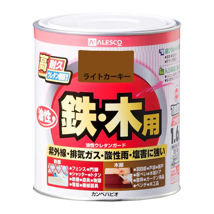 油性ウレタンガード 鉄・木用 ライトカーキー 1.6L【別送品】