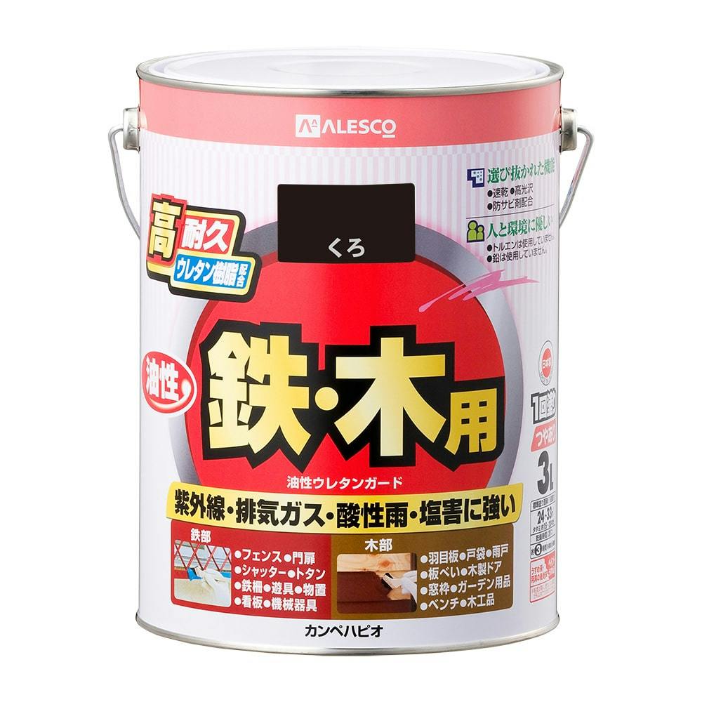 カンペハピオ 油性ウレタンガード 鉄・木用 くろ 3L【別送品】 | 塗料