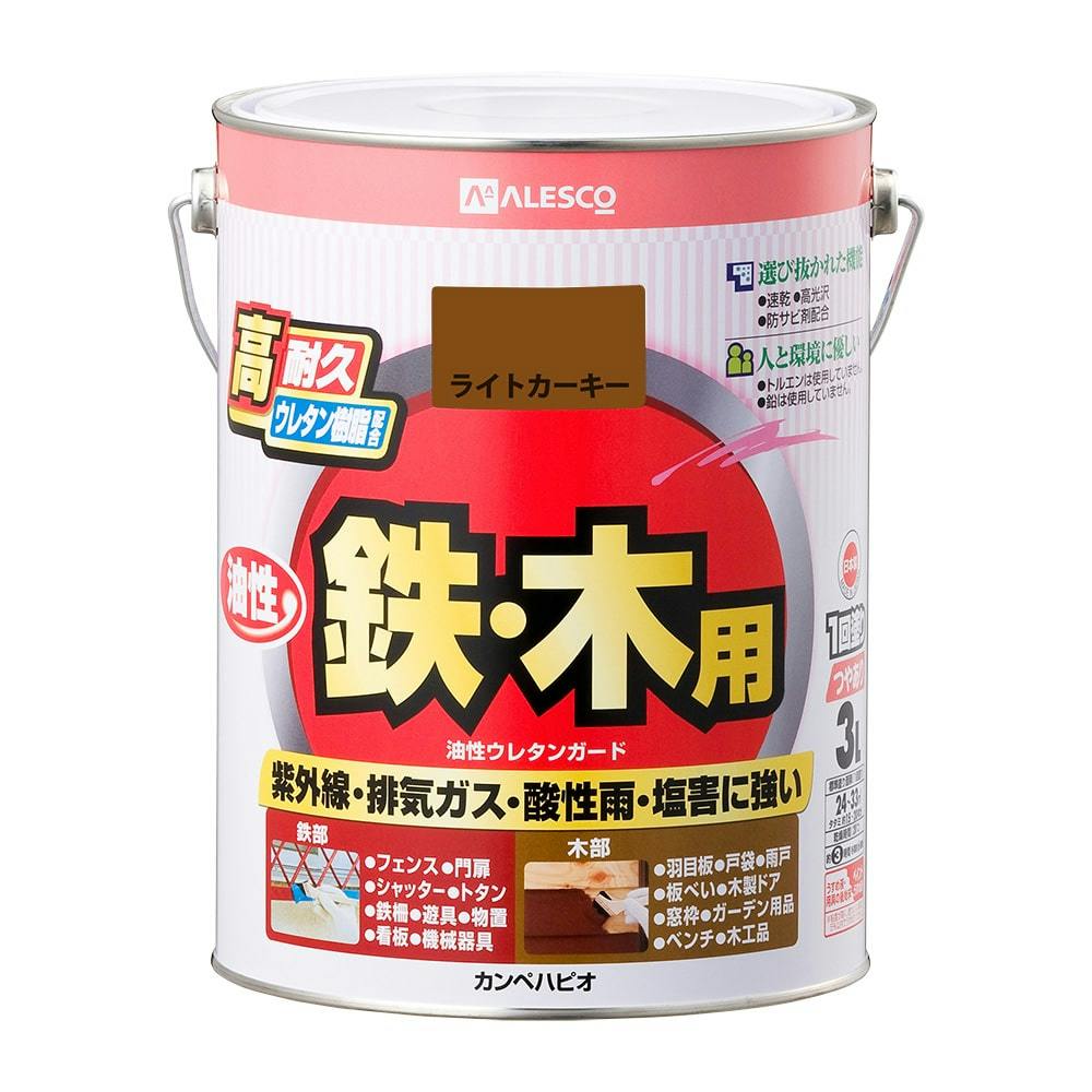 カンペハピオ 油性ウレタンガード 鉄・木用 ライトカーキー 3L【別送品】