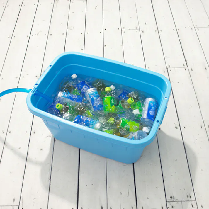 【CAINZ-DASH】新輝合成 角型タライジャンボ 水抜栓付 ブルー 60L 799【別送品】