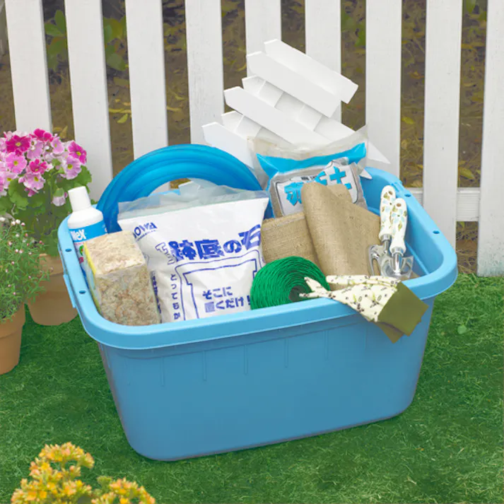 【CAINZ-DASH】新輝合成 角型タライジャンボ 水抜栓付 ブルー 60L 799【別送品】