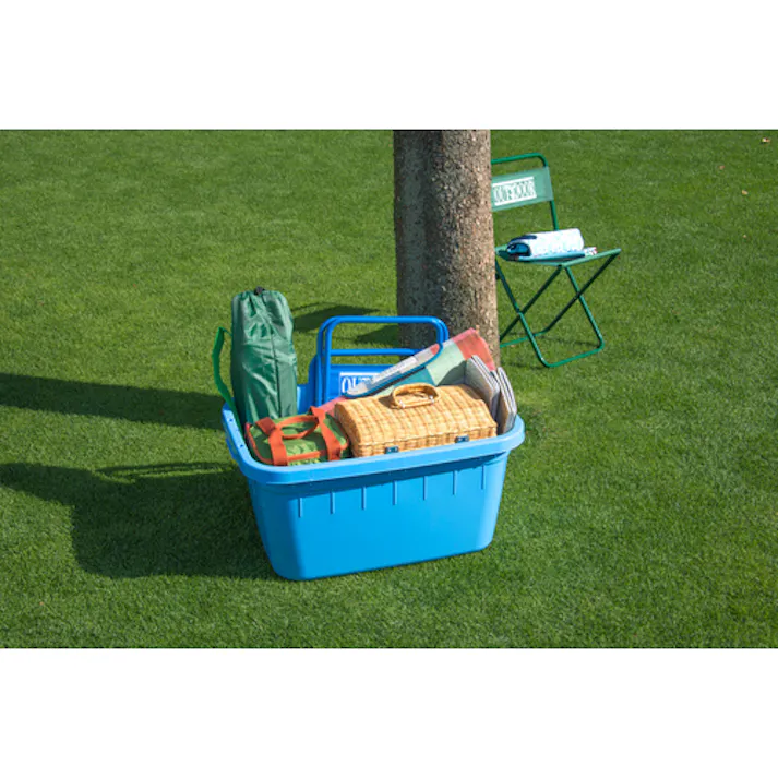 【CAINZ-DASH】新輝合成 角型タライジャンボ 水抜栓付 ブルー 60L 799【別送品】