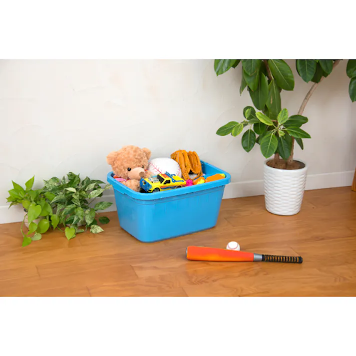 【CAINZ-DASH】新輝合成 角型タライジャンボ 水抜栓付 ブルー 60L 799【別送品】