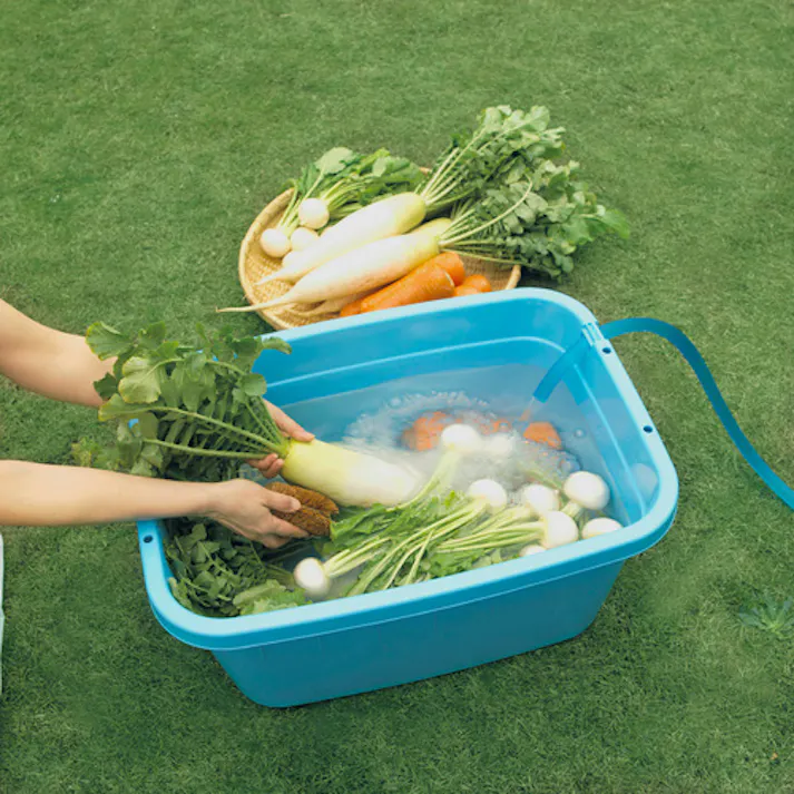 【CAINZ-DASH】新輝合成 角型タライジャンボ 水抜栓付 ブルー 60L 799【別送品】