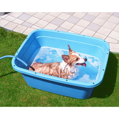 ② 角型タライ24L ブルー 新品と中古 11個セット 角型タライ 120L 水抜き栓付き （ 角型 タライ 120リットル 幅66