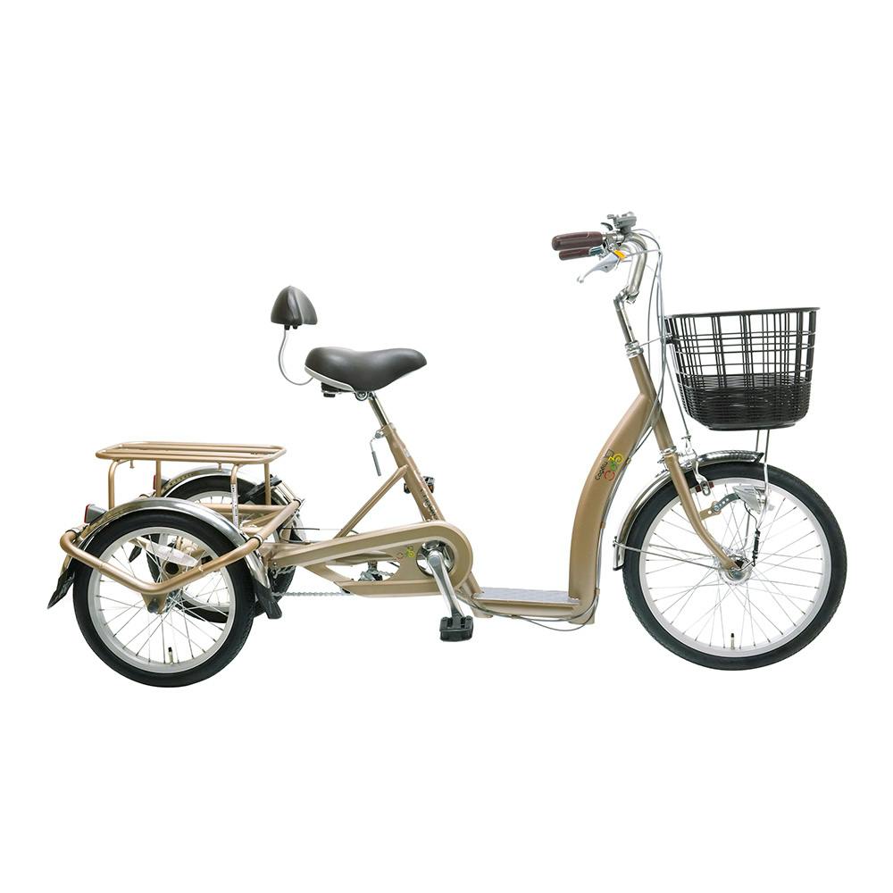【自転車】こげーる Lively3 ノーパンク 前20×1.75 後ろ16×1.75 内装3段 ライトブラウン