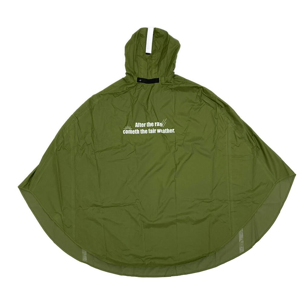 膝が濡れないレインポンチョ クロスカーキ KW-900KH 73915 | サイクル