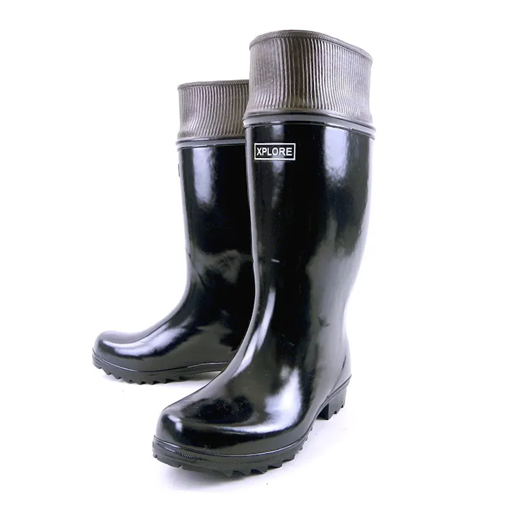 724 紳士ゴムカバー付長靴 反射ライン入り 25.0