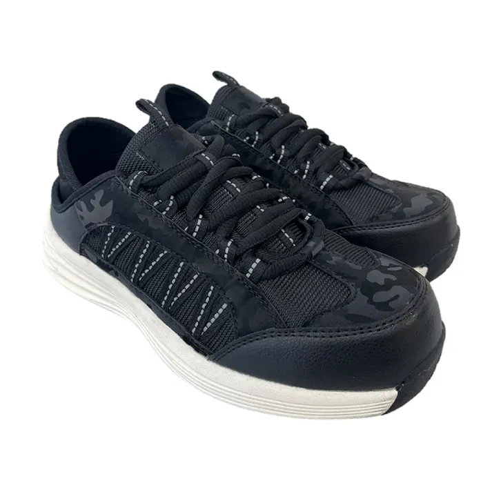 踵が踏めるカモフラセーフティーシューズ GS-601 ブラック 25.5cm