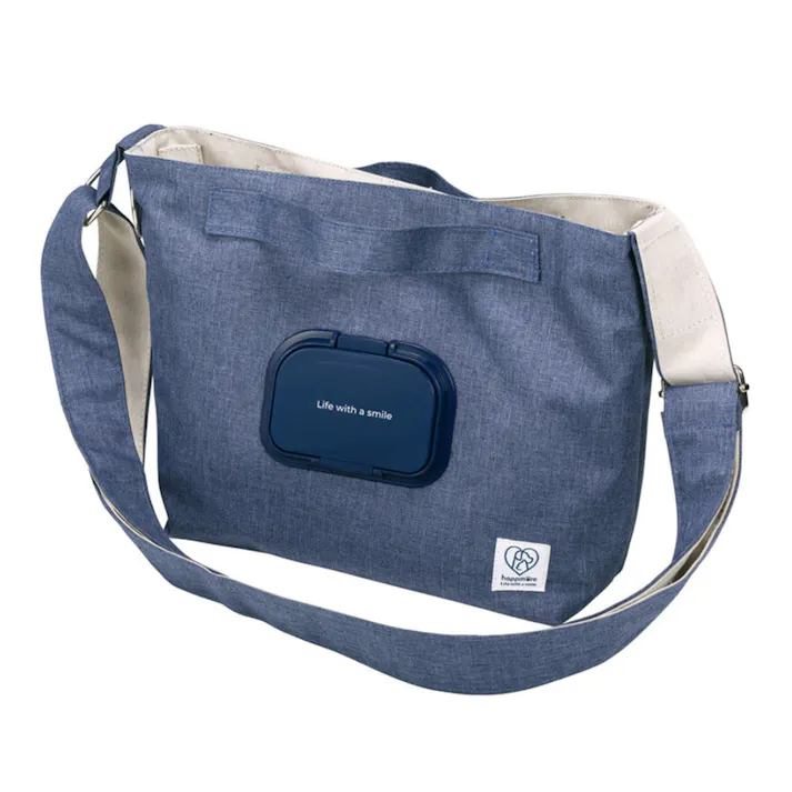 ポケット付お散歩バッグネイビー