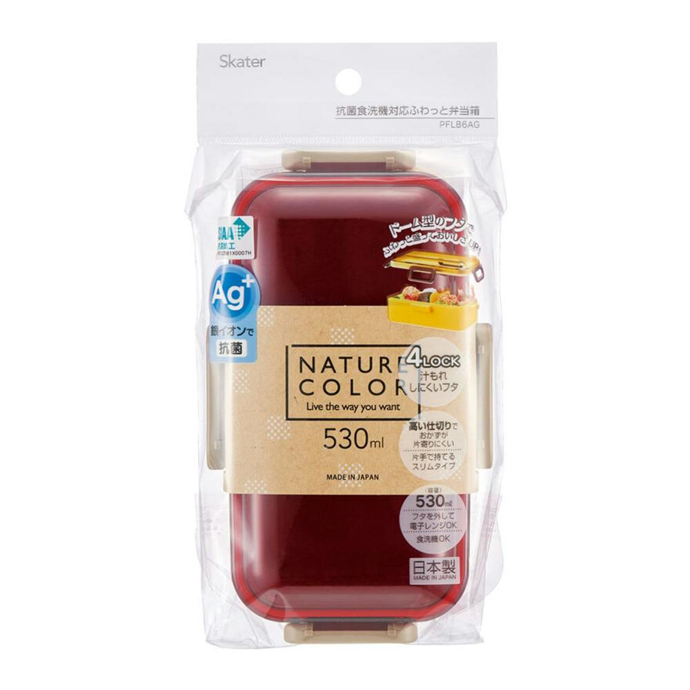 抗菌 食洗機対応 ふわっと弁当箱レッド 530ml