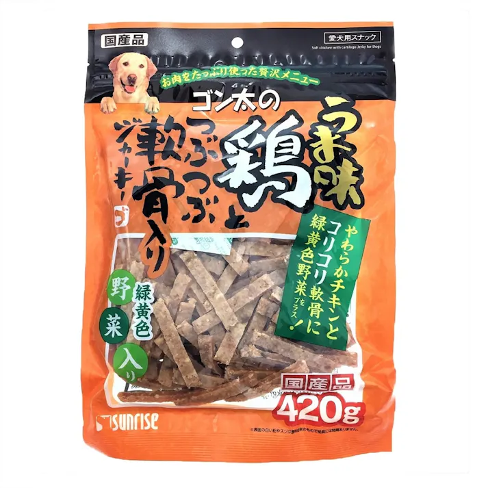 ゴン太のうま味鶏軟骨入ジャーキー野菜 420g