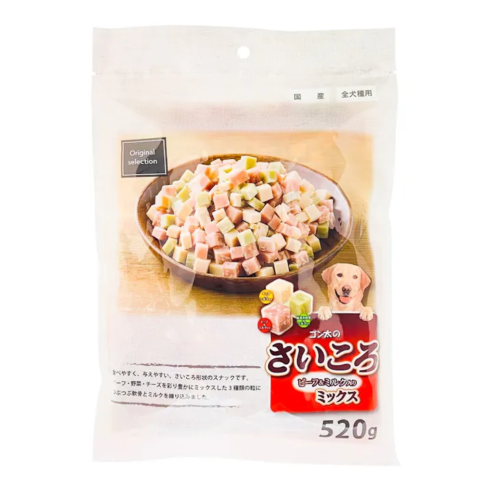 カインズ限定 オリジナルセレクション ゴン太のさいころ ビーフ&ミルク入りミックス 520g(販売終了)