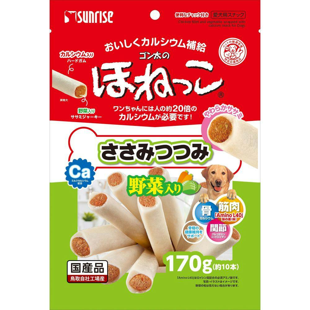 サンライズ ゴン太のほねっこ ささみつつみ 野菜入り 170g (約10