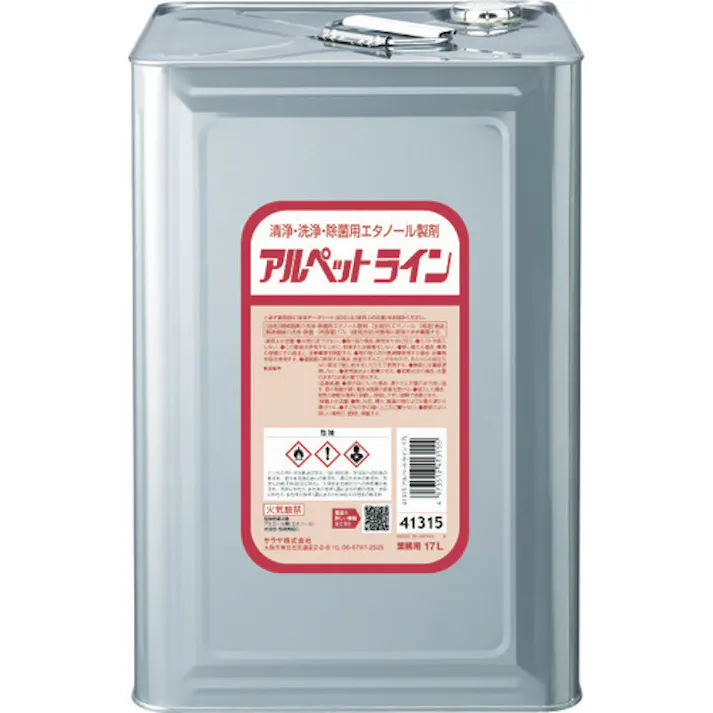 【CAINZ-DASH】サラヤ 清浄・洗浄・除菌用エタノール製剤 アルペットライン 17L 41315【別送品】