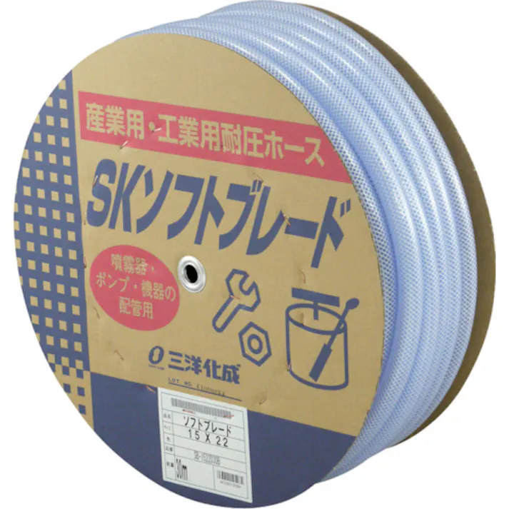 【CAINZ-DASH】三洋化成 工業用ホース SKソフトブレードホース15×22mm 長さ30mドラム巻 SB-1522D30B【別送品】