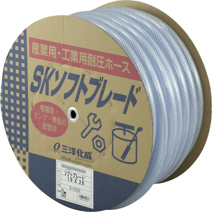 【CAINZ-DASH】三洋化成 工業用ホース SKソフトブレードホース19×26mm 長さ30mドラム巻 SB-1926D30B【別送品】