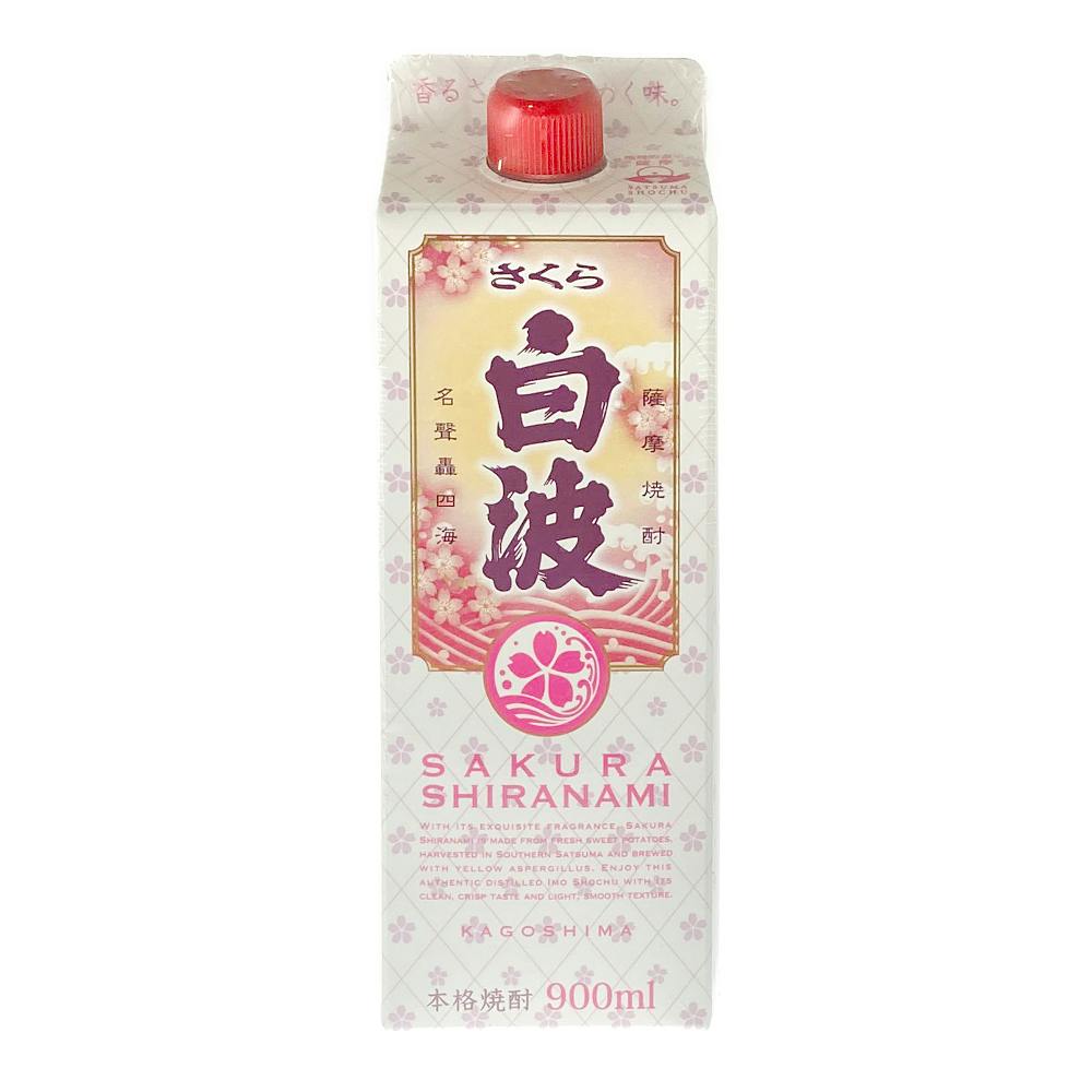 鹿児島)薩摩酒造 さくら白波 芋焼酎 25度 スリムパック 900ml【別送品
