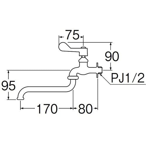 CAINZ-DASH】SANEI 厨房用自在水栓 二条ネジ 90度開閉 一般地