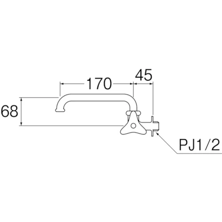 【CAINZ-DASH】SANEI 横形自在水栓 呼び13 上向き JIS規格 A20J-13【別送品】
