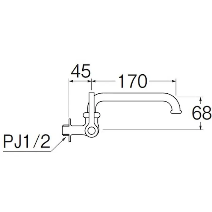 【CAINZ-DASH】SANEI 厨房用横形自在水栓(左ハンドル) A2310L-13【別送品】