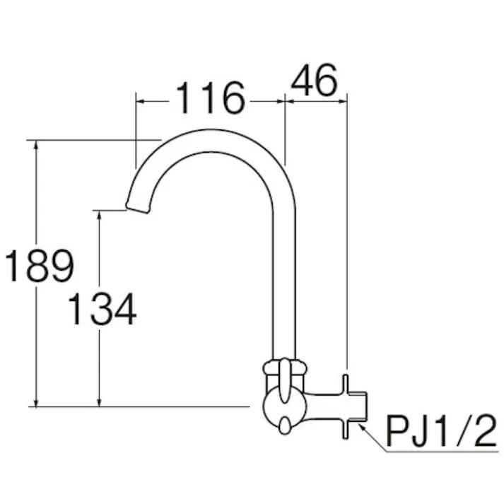 【CAINZ-DASH】SANEI ミニセラ横型ツル首自在水栓 JA265-13【別送品】