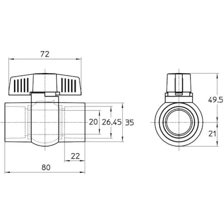 【CAINZ-DASH】SANEI PVCボールバルブ VXH62-20-ZA【別送品】