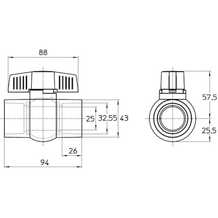 【CAINZ-DASH】SANEI PVCボールバルブ VXH62-25-ZA【別送品】