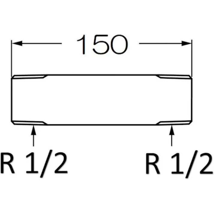 【CAINZ-DASH】SANEI 水道配管用給水管 全長150mm 呼び径R1/2 V22J-62-13X150【別送品】
