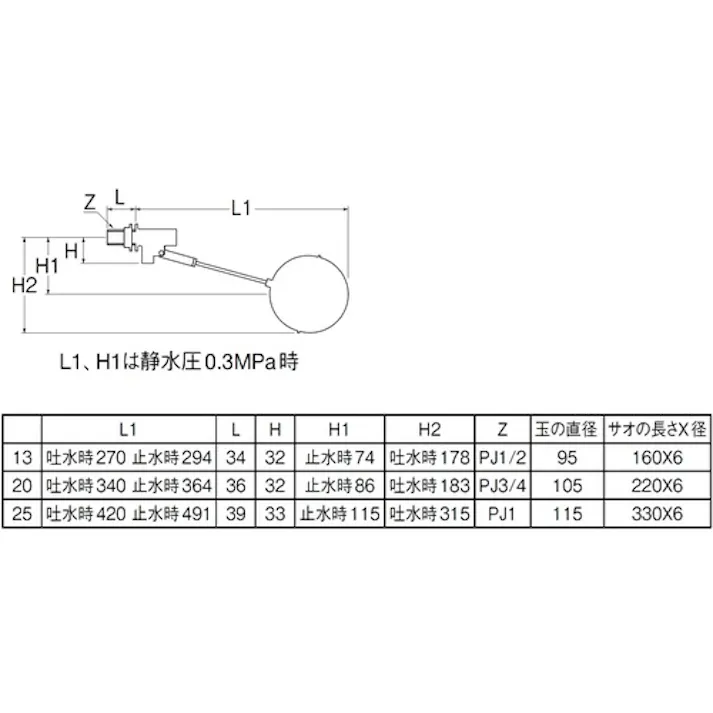 【CAINZ-DASH】SANEI ボールタップ ハイタンク用 PJ1/2 V41-13【別送品】