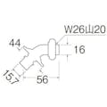 【CAINZ-DASH】ＳＡＮＥＩ 洗濯機用Ｌ型ニップル PY12J-85X-16【別送品】