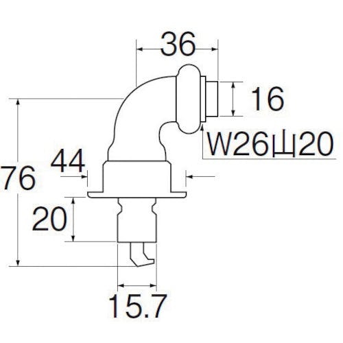 CAINZ-DASH】SANEI 洗濯機用L型ニップル PY12-40X-16