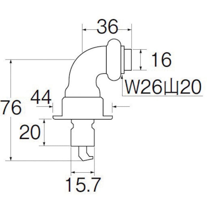 【CAINZ-DASH】ＳＡＮＥＩ 洗濯機用Ｌ型ニップル PY12-40X-16【別送品】