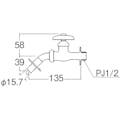 【CAINZ-DASH】ＳＡＮＥＩ 洗濯機用ホーム水栓 Y123TV-1-13【別送品】