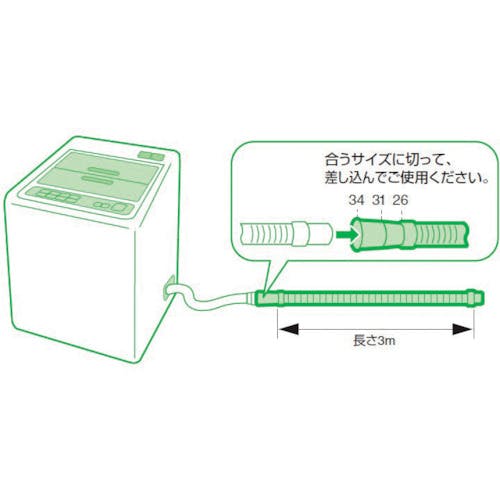 CAINZ-DASH】ＳＡＮＥＩ 洗濯機排水ホース PH64-861T-3M-I【別送品