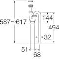 【CAINZ-DASH】ＳＡＮＥＩ 洗面排水栓付Ｓトラップ PH778-32【別送品】