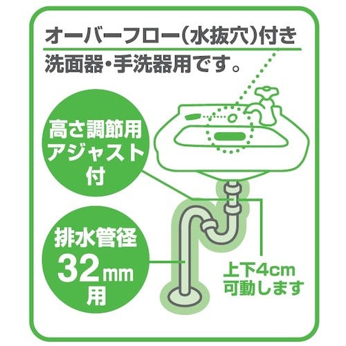 CAINZ-DASH】SANEI アフレ付Sトラップ パイプ径32mm