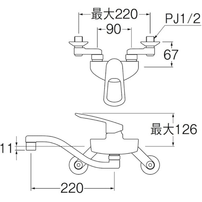 【CAINZ-DASH】ＳＡＮＥＩ シングル混合栓 K1712EAK-13【別送品】